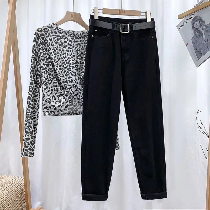 Spring Autumn New High Waist Loose Harem Pants Solid All-match Youth Vintage Straight Pants Casual Fashion Women Clothing