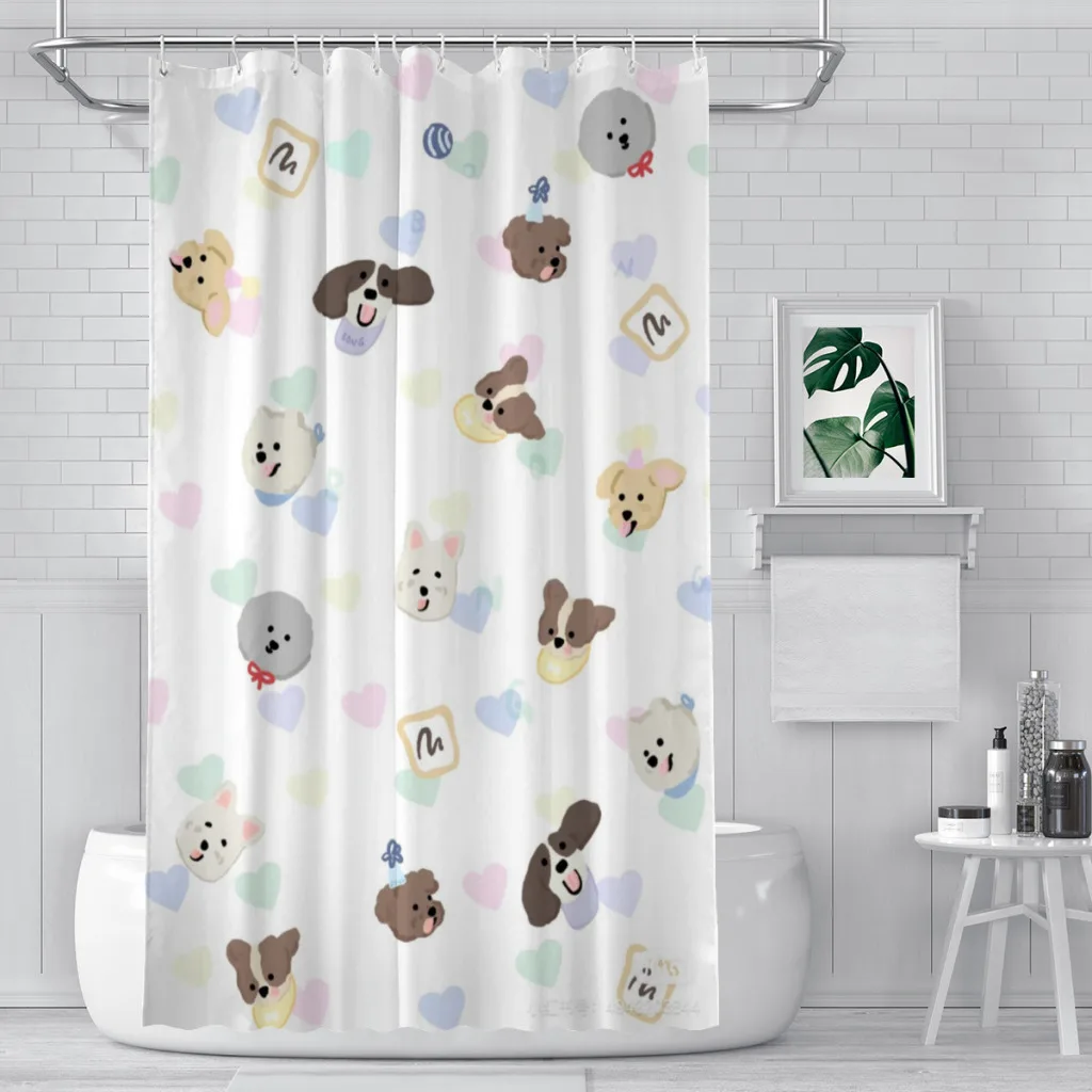 

Puppy Unique decor Modern Fabric Bathroom Shower Curtains art design Print Curtain Cute