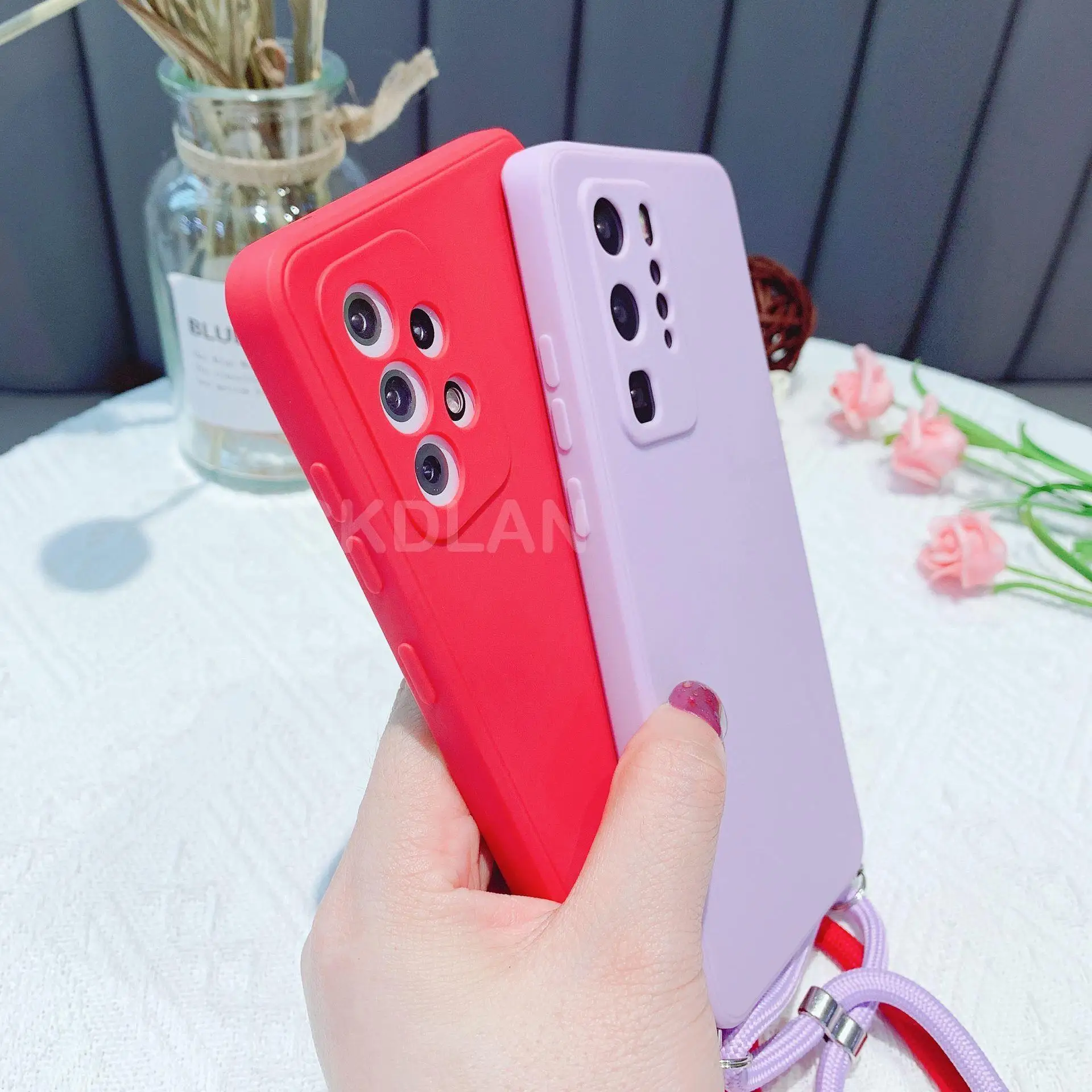 Crossbody Lanyard Silicone Phone Case with Strap and Shockproof Design