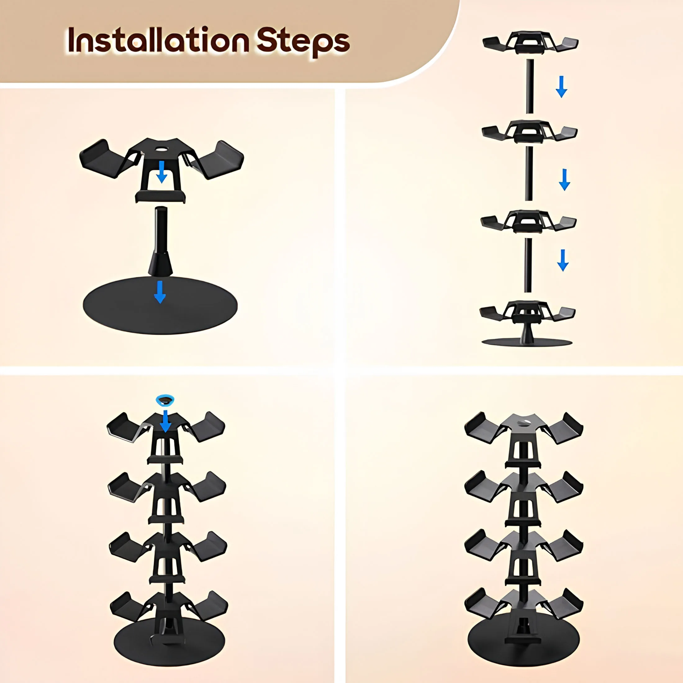 Controller Holder Stand Holds 12 Controllers Headset Headphone Stand Desk for PS4/PS5/Xbox /Switch Pro/Headsets - 6