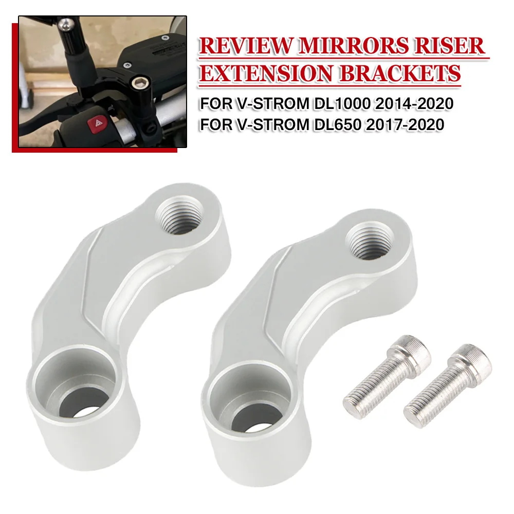 

Motorcycle Review Mirrors Riser Extension Brackets Adapter For Suzuki V-Strom DL 650 1000 DL650 2017-2020 DL1000 2014-2019 2020