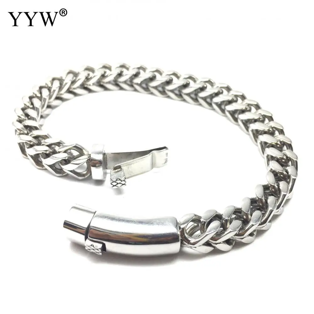 10pcs Stainless Steel Bayonet Clasp 8*8mm Hole Size For Leather Cord Magnet Lace Buckle Bracelet Jewelry Diy Making Accessories