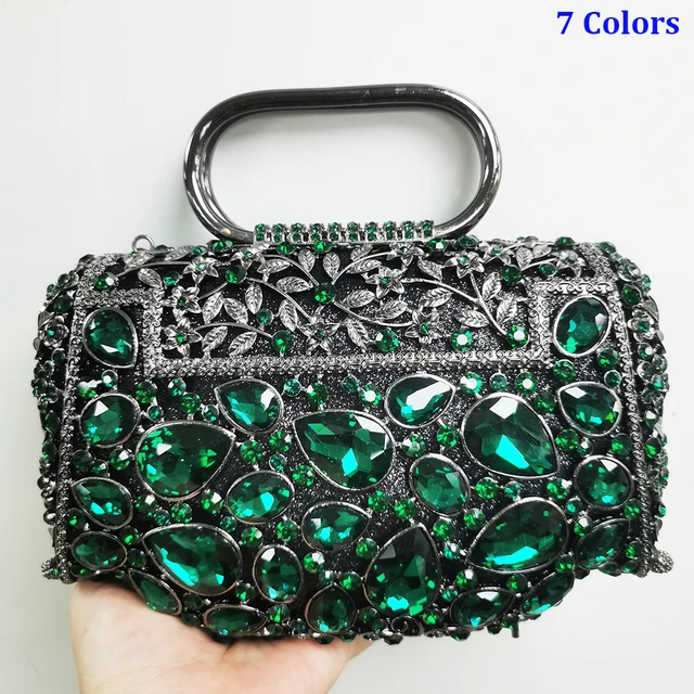 XIYUAN Women Blue/Purple Stones Clutch Purse Lady Rhinestones Evening Purses  Wedding Bridal Crystal Minaudiere Party Handbag - AliExpress