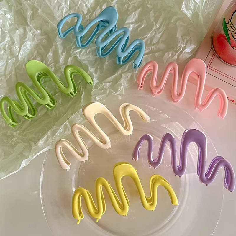 Summer Oversized Waves Hair Claw Crab Hair Clip for Women Acrylic Candy Colors Headwear for Girl Fashion Hair Accessories y2k 10ml extinction water based propylene oil paint xf1 xf24 colors painting for assembly model acrylic paint gundam military model