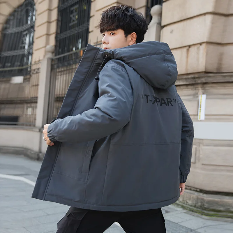 

Mid-long cotton jacket men 2021 winter new down cotton coats Korean version thick warm trend cotton coat men's style
