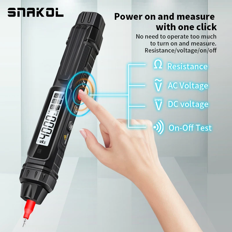 Smart Digital Multimeter 4000 Counts Non Contact High Precision Voltage Detector Pen Auto Range Capacitance OHm NCV Tester 4