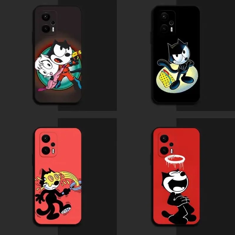 Simpatica Custodia Per Telefono Cartone Animato F-Felix-The-Cats Per Redmi K20 30 40 Pro Promax Note 11 10 9 8 T X S Pro Epro Cover Posteriore Morbida