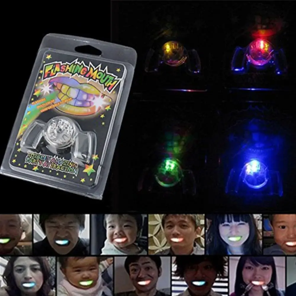 LED Teeth Guard Light 1pcs LED Flashing Mouth Teeth Guard Light Up Teeth Led Flashing Dental Grills Mouthpiece Halloween Party Rave Glow Party