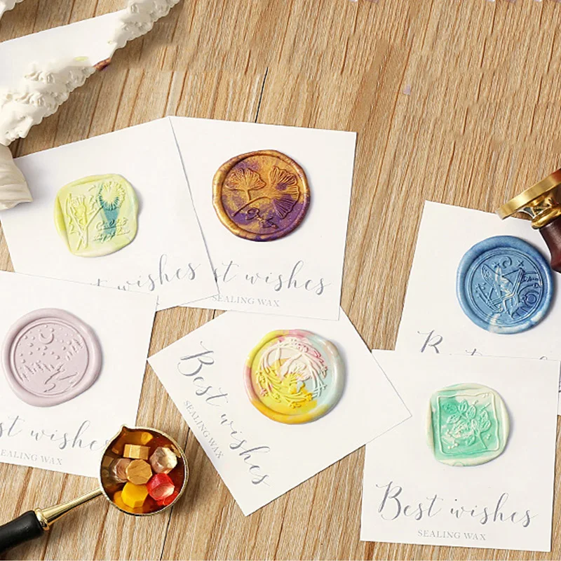 100 Pcs Wax Seal for Stamps Retro Wax Print Beads Vintage Sealing Macaron Gold Wedding Birthday Wax Lacquer for Seals Lacre
