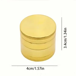 Premium 4-Layer Metal Herb Grinder - Spice & Tobacco Shredder with Cutter Attachment (Gold)