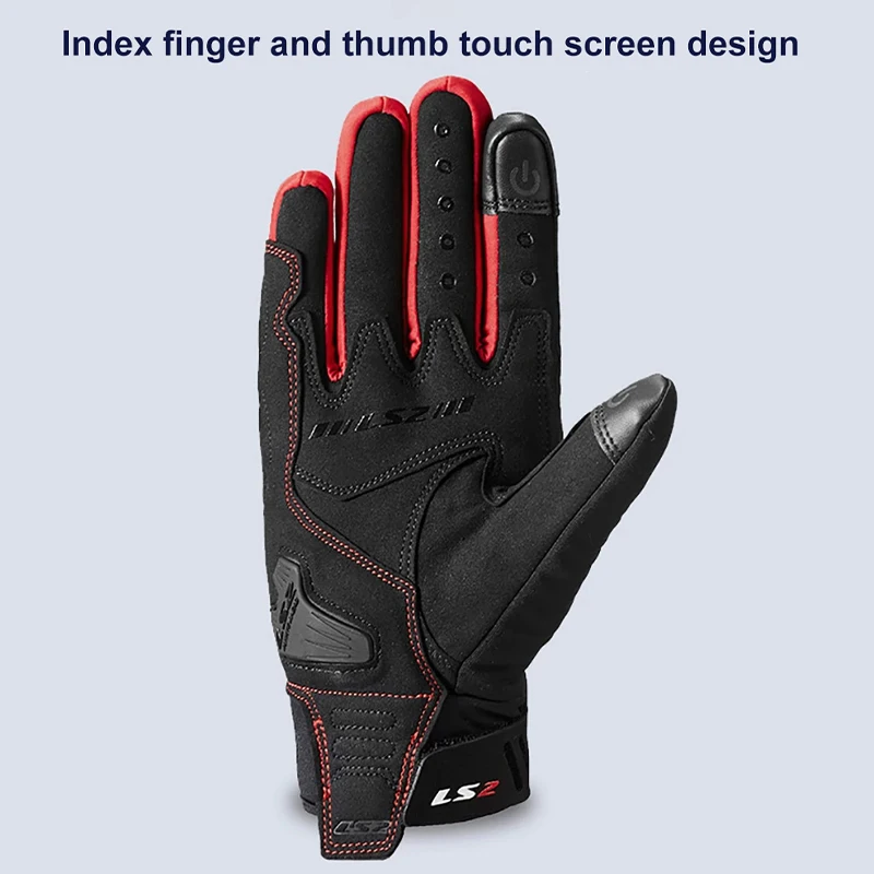 LS2 Original Motorcycle Gloves Men Winter Windproof Warm Waterproof Full Finger Guantes Motocross Riding Gloves Anti-fall Luvas motorcycle gloves sports gloves winter gloves