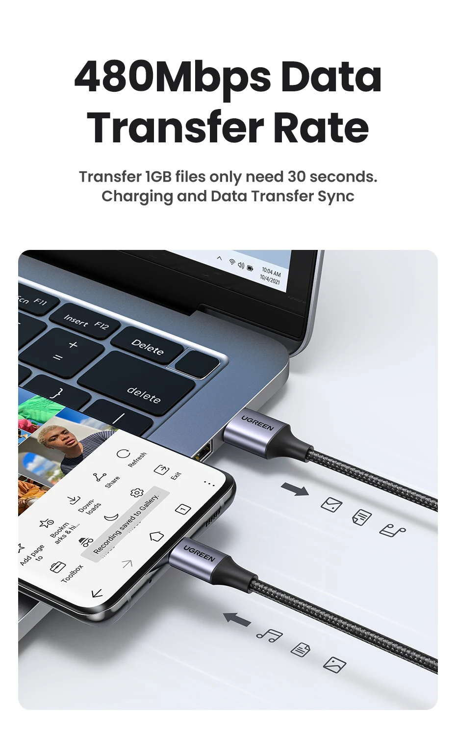 [2 Pack] UGREEN 3A USB Type C Cable For Xiaomi Samsung S25 S24 Fast Charging USB Data Cable 18W For iPhone 17 16 iPad Poco USB C