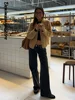 High Street Rivet Y2k Woman Long Jeans Denim Star Patchwork Low Waist Straight Pants 2025 New Fashion Casual Women's Trousers 2