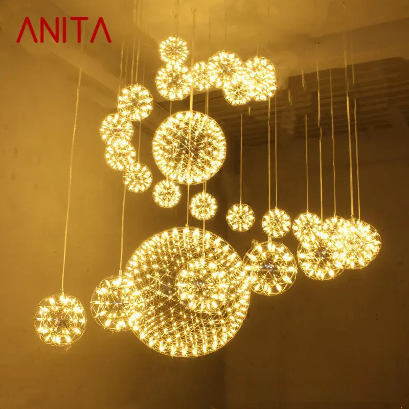 

SOFEINA Contemporary Atmosphere Hanging Sparking Ball Light Decoration Party LED String Lights for Wedding Walkway Ceiling