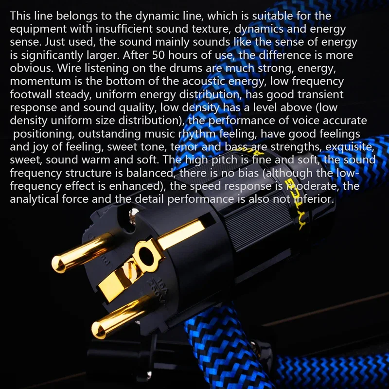 7N OCC HiFi Audio EU/US Power Cord Double Shielded With Gold-plated Plug AC Power Kabel for Speaker Amplifier Filtre