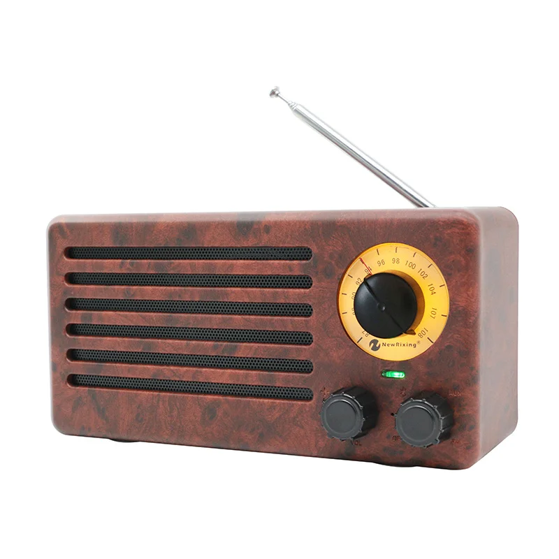 

Portable Wireless Bluetooth Speaker Retro Wood Grain Sound Box Stereo Music Player Support FM Radio TF Card MP3 U Disk USB Play