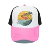 Hello Summer Beach Vacation Mesh Baseball Cap Cool Flamingo Drinking Coconut Snapback Caps Sea Gull Mew Sunset Trucker Hat YY534 5