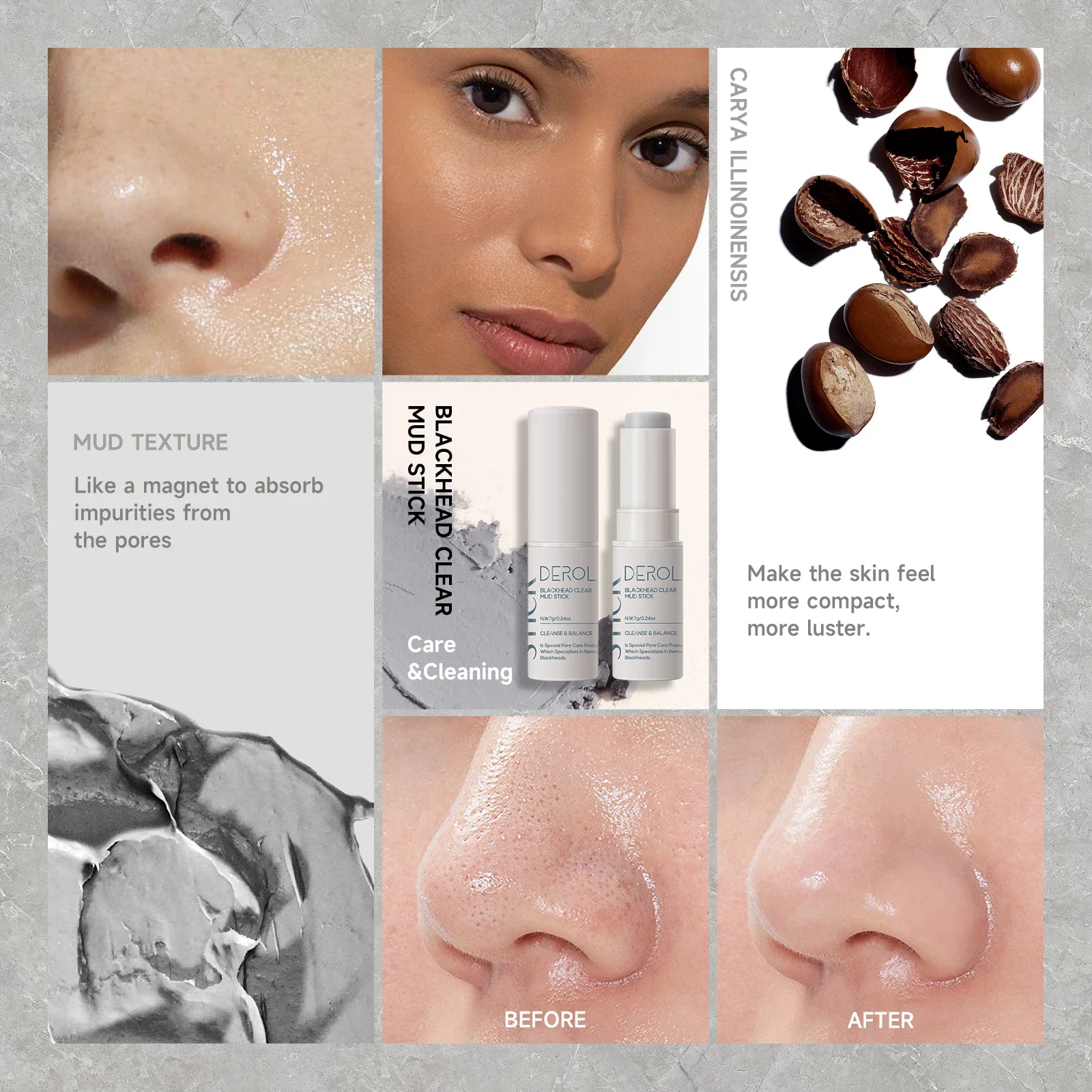 Nose Blackhead Remover Cream Exfoliates Cleanses Pores Adsorbs Oil Stains Moisturizes Gently Cleanses Face Stick Makeup 4