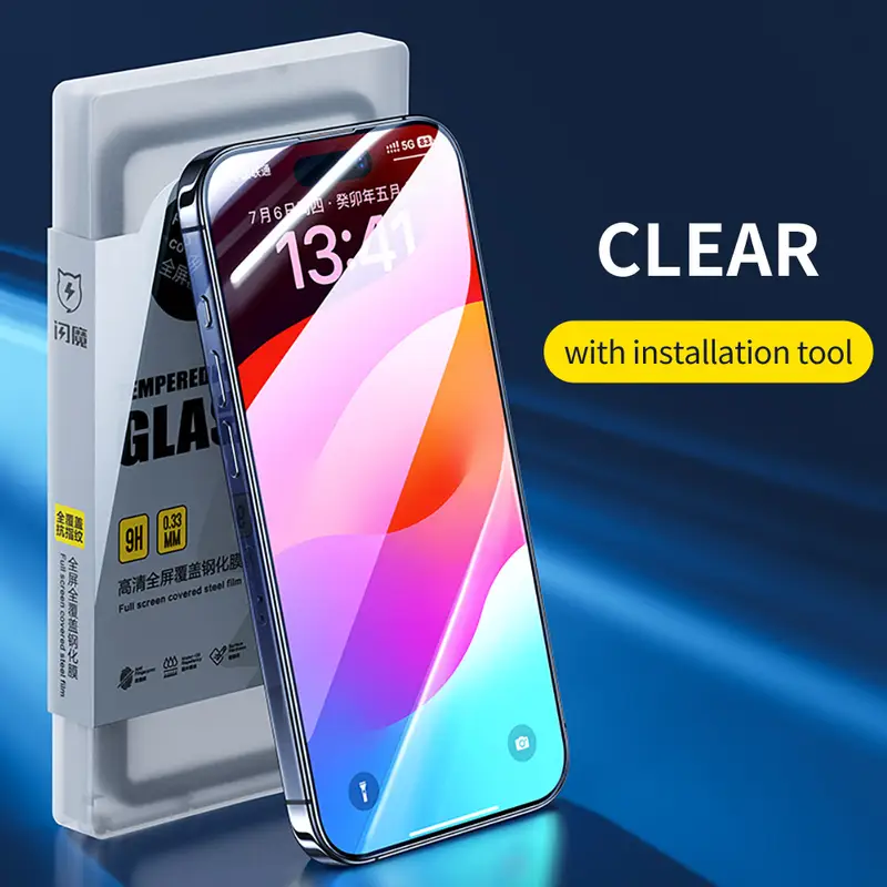 SmartDevil Full Cover Tempered Glass for iPhone 17 17Pro Max 16ProMax 16Pro Screen Protector for iPhone 15Pro HD Anti-blue Light - Image 7