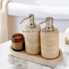 Travertine Stone Tray for Soap Dispenser Jewelry Perfume Natural Marble Decorative Tray for Bathroom Countertop Vanity Dresser 1
