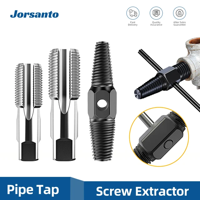 Double Head Screw Extractor Drill Bits Set Damaged Water Pipe Broken Bolt Screws Remover Tools Faucet Valve Thread Repair Taps