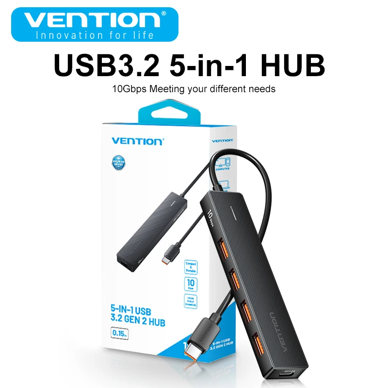 USB 3.2 Hub 4 Ports 10Gbps Type C To USB-C 3.2 Gen Multiport Adapter Splitter For MacBook Pro Air M1 Laptop Desktop PC