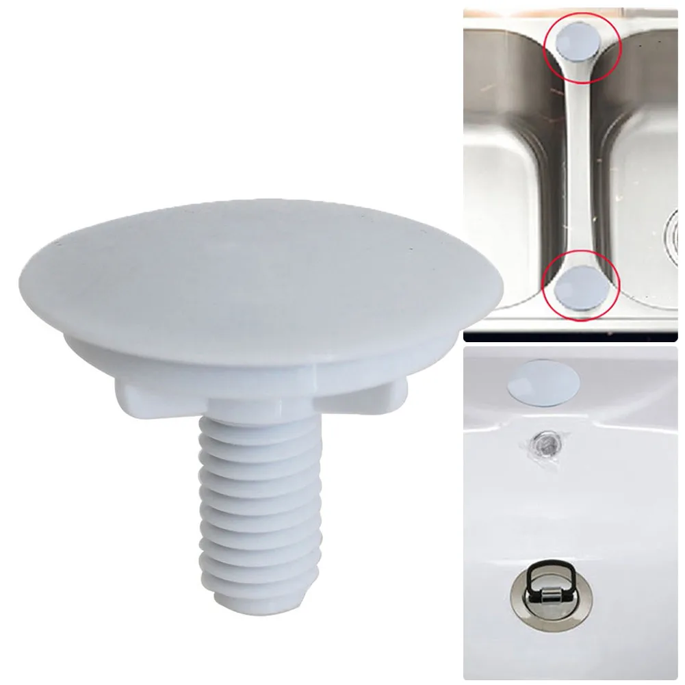 49mm Tap Hole Stopper Cover Blanking Plug Kitchen Sink Tap Basin Hole Plate Stopper Cover ABS Plastic White Overflow Holes 1pc tap hole stopper cover 49mm blanking plug for kitchen sink tap basin abs plastic bathroom counter hardware accessories