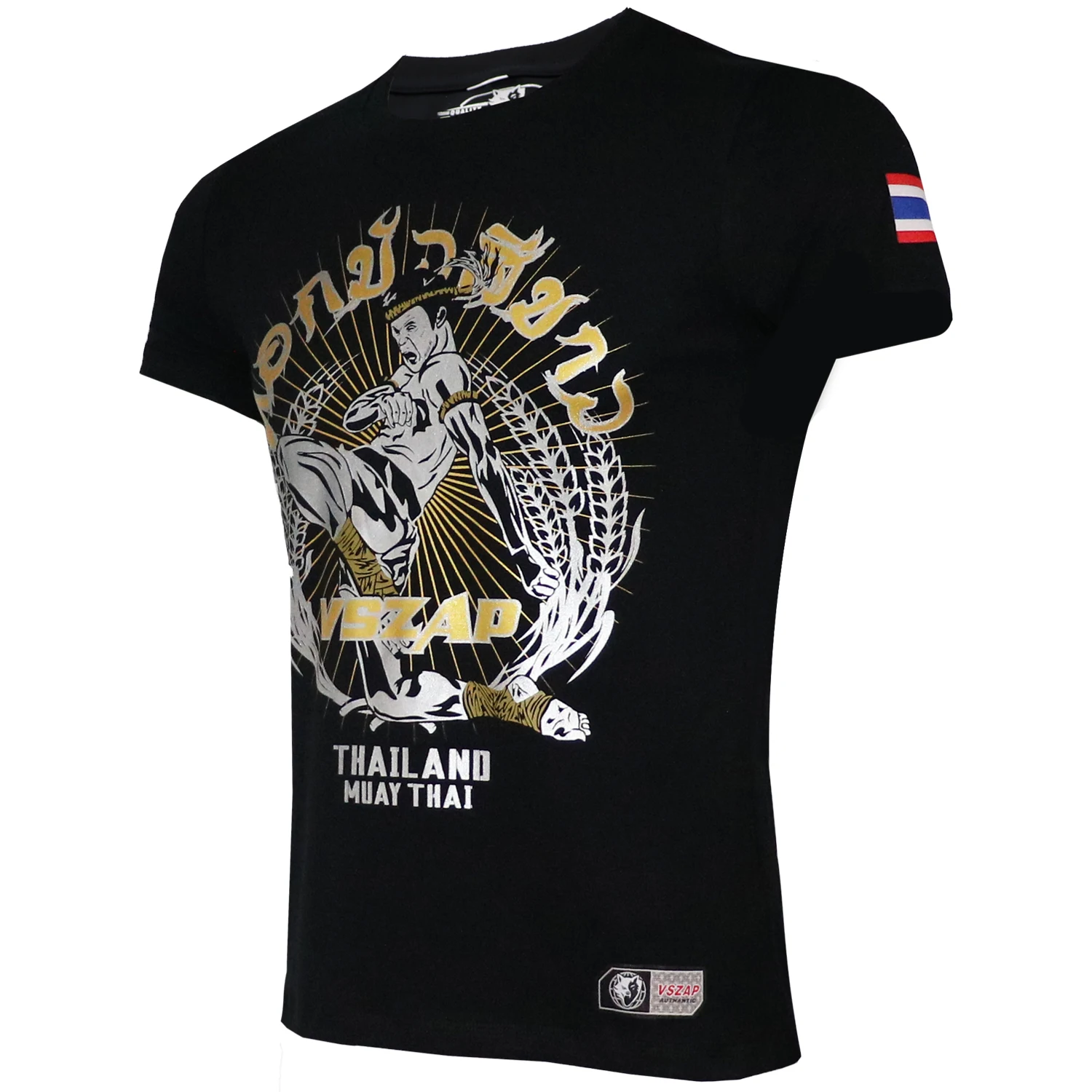 VSZAP Boxing mma Thai Boxing White Lotus Gold Silver T-shirt Multi Gym Fighter Martial Arts Jujitsu Training T-shirt Fitness Men