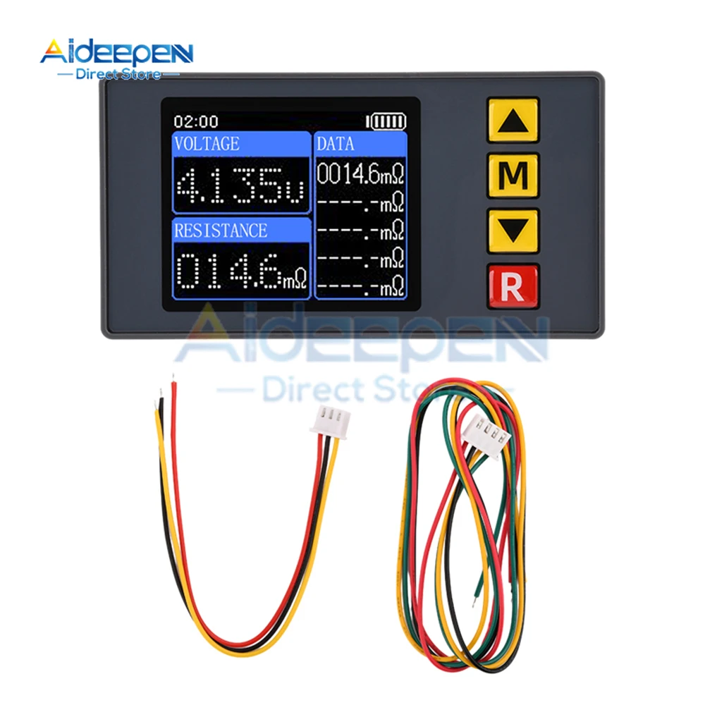 TS457 High-Precision Lithium Battery Internal Resistance Meter Tester LCD Digital Voltmeter Voltage Meter Detector Kelvin Clip