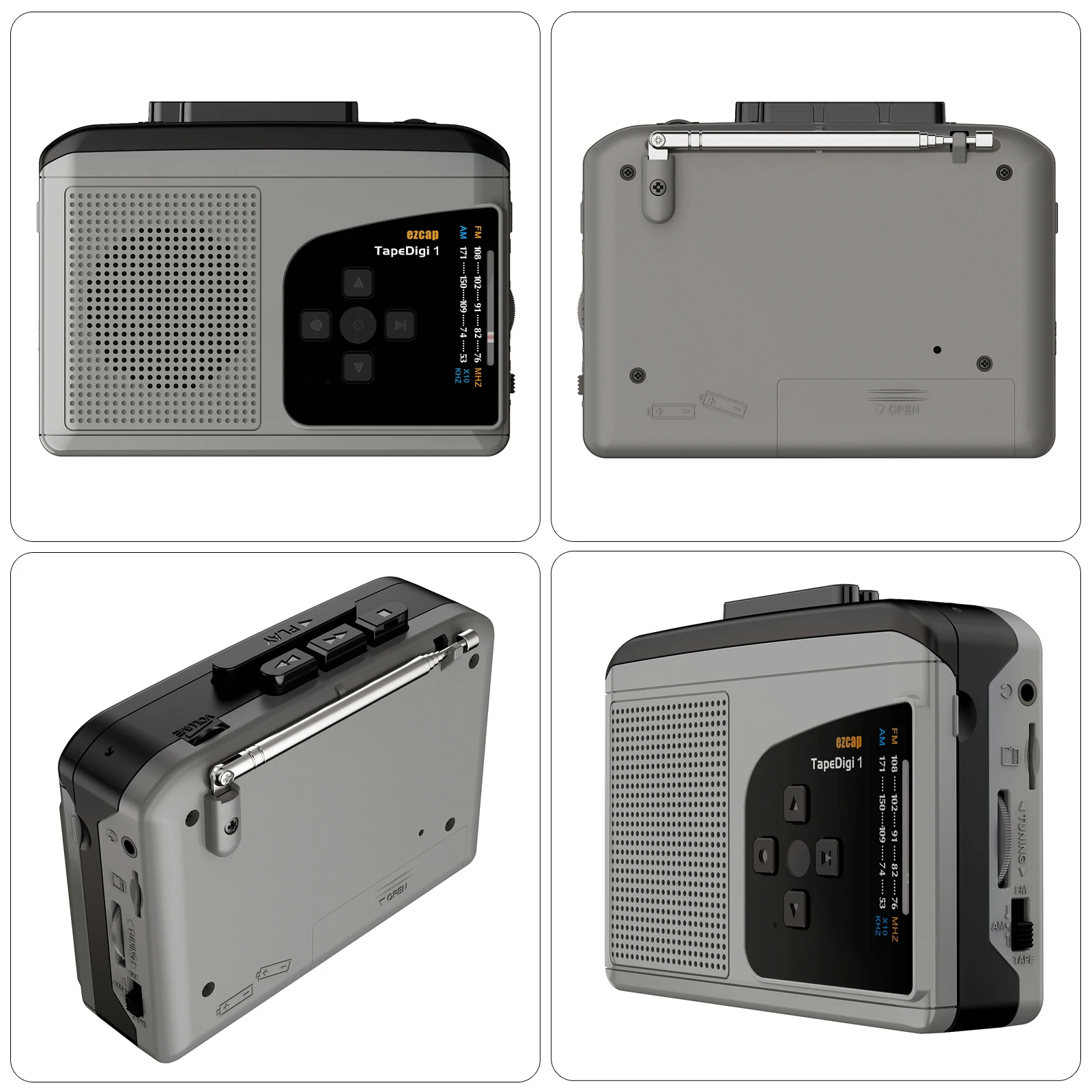 Ezcap Portable Cassette Player with AM/FM Radio Tech Storm