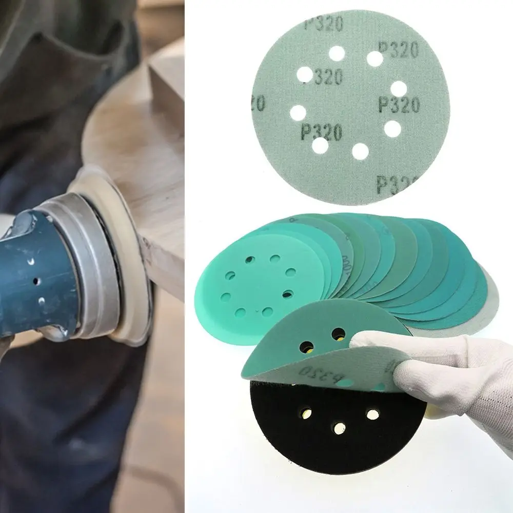 

10PCS 5 Inch 125MM Hook And Loop Sanding Disc Polyester Film Sandpaper Polishing Grinding Abrasive Tools Flocking Emery Paper