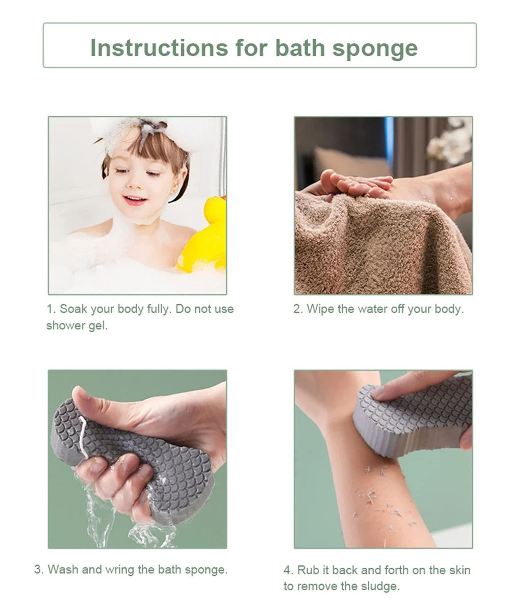 Description Picture 4 of item4 Color Soft Exfoliating Sponge Body Scrubber Bath Exfoliating Scrub Sponge Shower Brush Body Dead Skin Remover Bathing Supplies