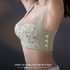 New Ice Silk Traceless Pregnant Women's Breastfeeding Underwear Thin Lace Print Soft Comfortable Integrated Sports Women's Bra 3