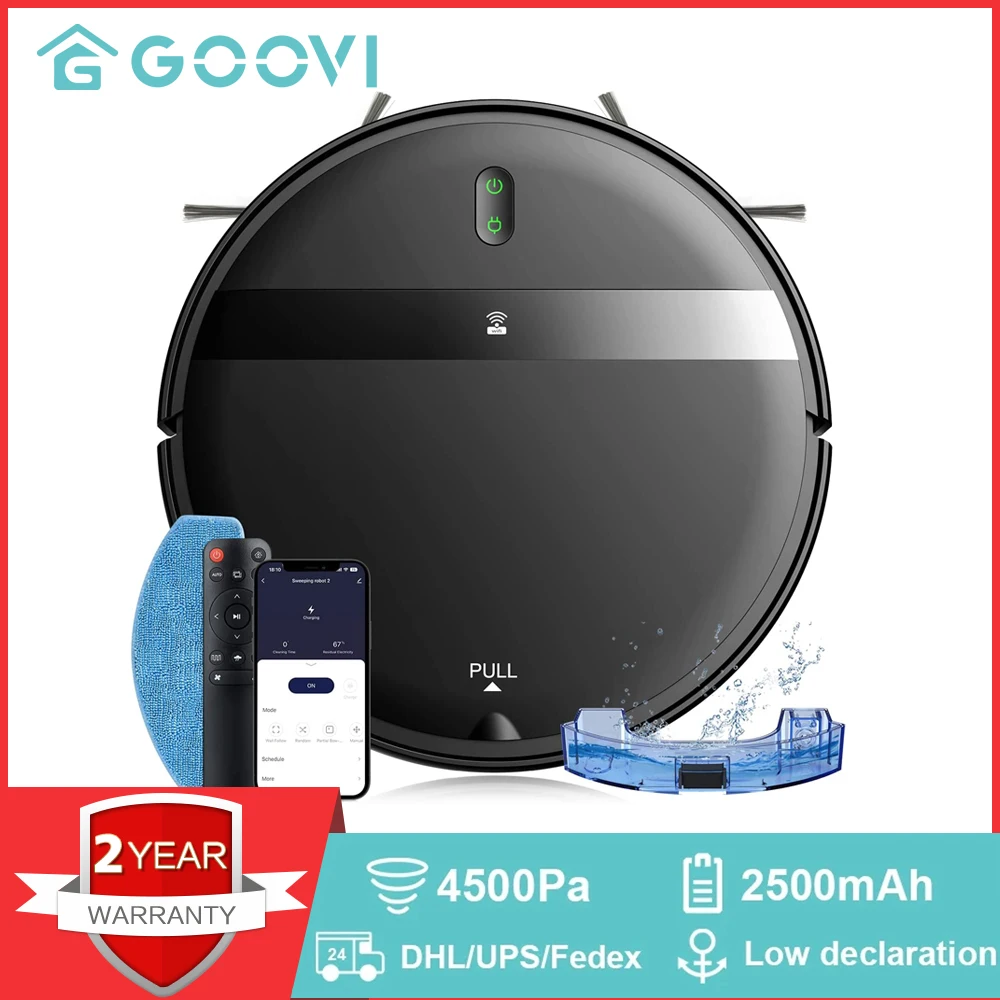 GOOVIG20RobotVacuumCleaner4500PaStrongSuctionMultipleFloorsMapsRestrictedArea
