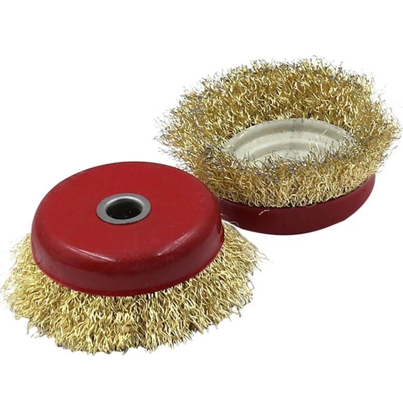 Compact Wire Cup Brush Bowl Cup Steel Wire Wheel Cup Brush Fitting for Angle Grinder Rust Paint Removal Hole 10/16mm