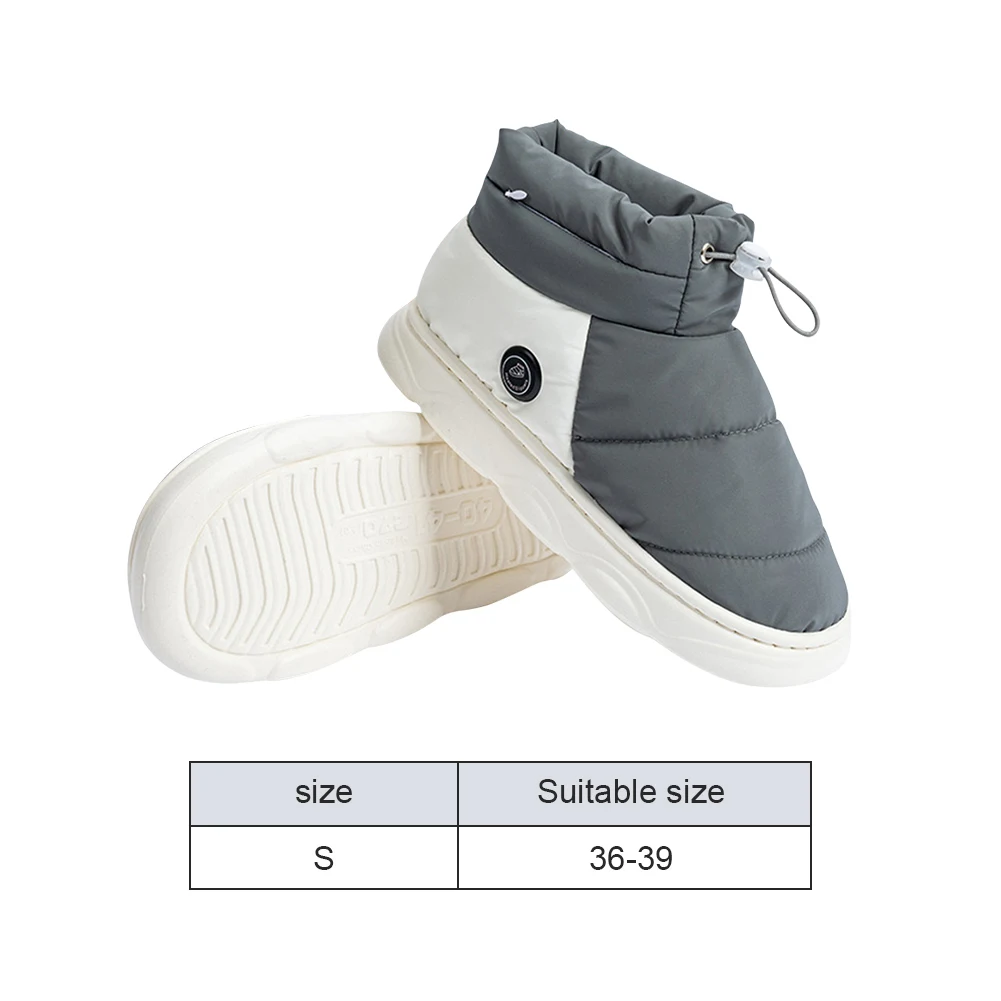 Unisex Winter Heated Shoes with 3 Heating Levels Women Men Electric Heating Slippers Rechargeable Warm Snow Boots for Winter