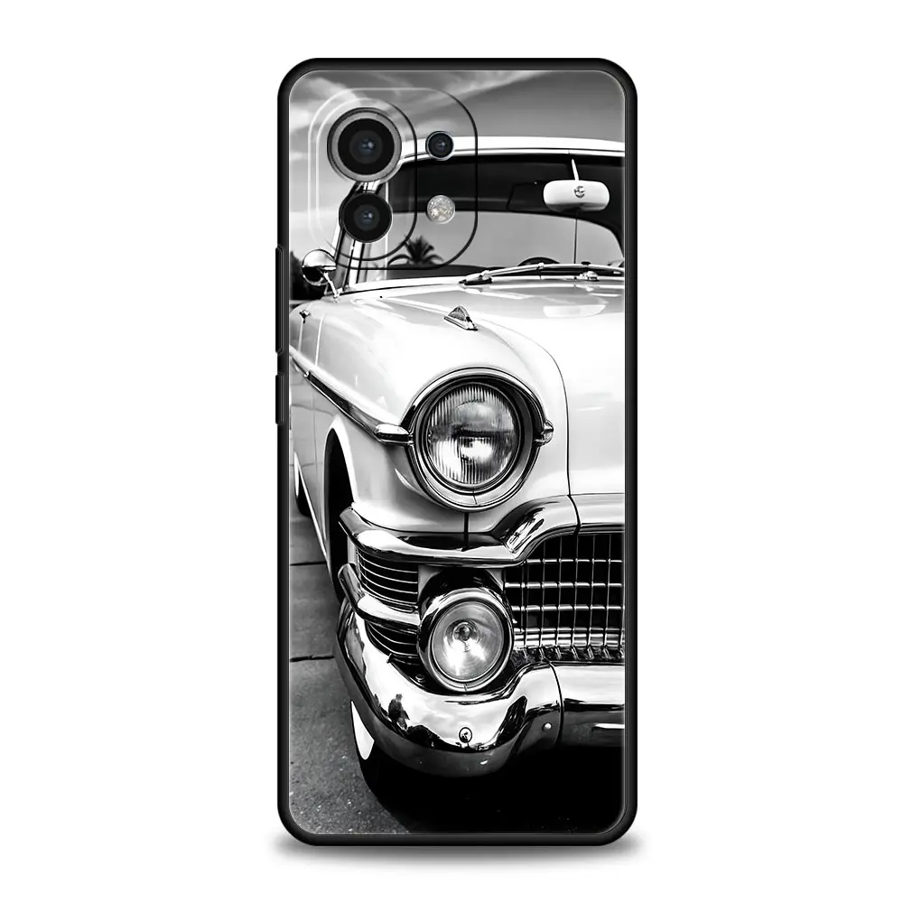 Elegant Black & White Soft Car Phone Case - Versatile Design & Durable Protection