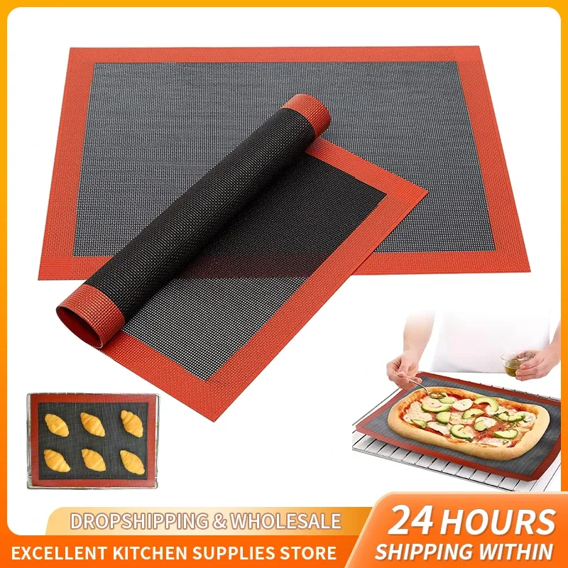 

Silicone Grill Mat 30X40cm Baking Tray Breathable BBQ Cookie Bread Mat Oven Microwave High Temperature Baking Kitchen Tools