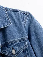 Veste en jean bleu pour homme pour le printemps et l'automne. Conception multi-poches. Taille régulière avec un style décontracté de rue élégant. 4