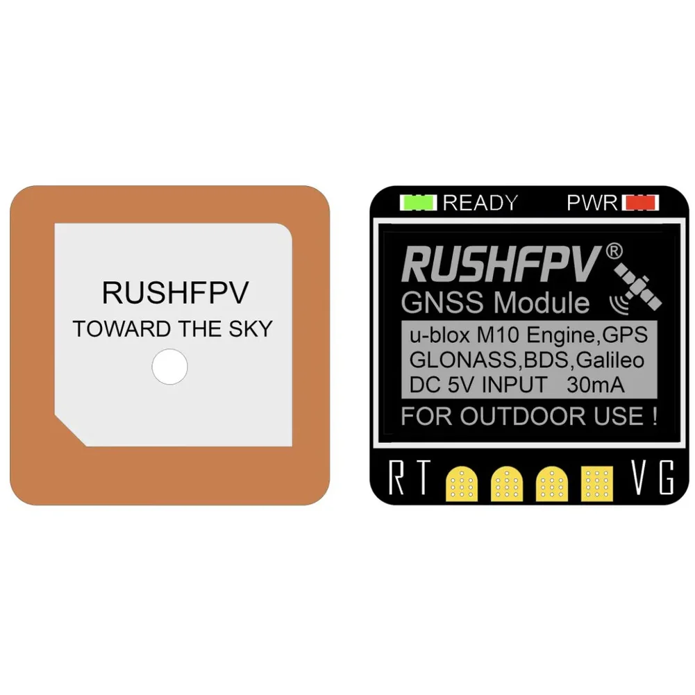 Gros plan sur le module GNSS Micro GPS BDS GLONASS Galileo 10Hz, montrant les puces et le câble antenne.