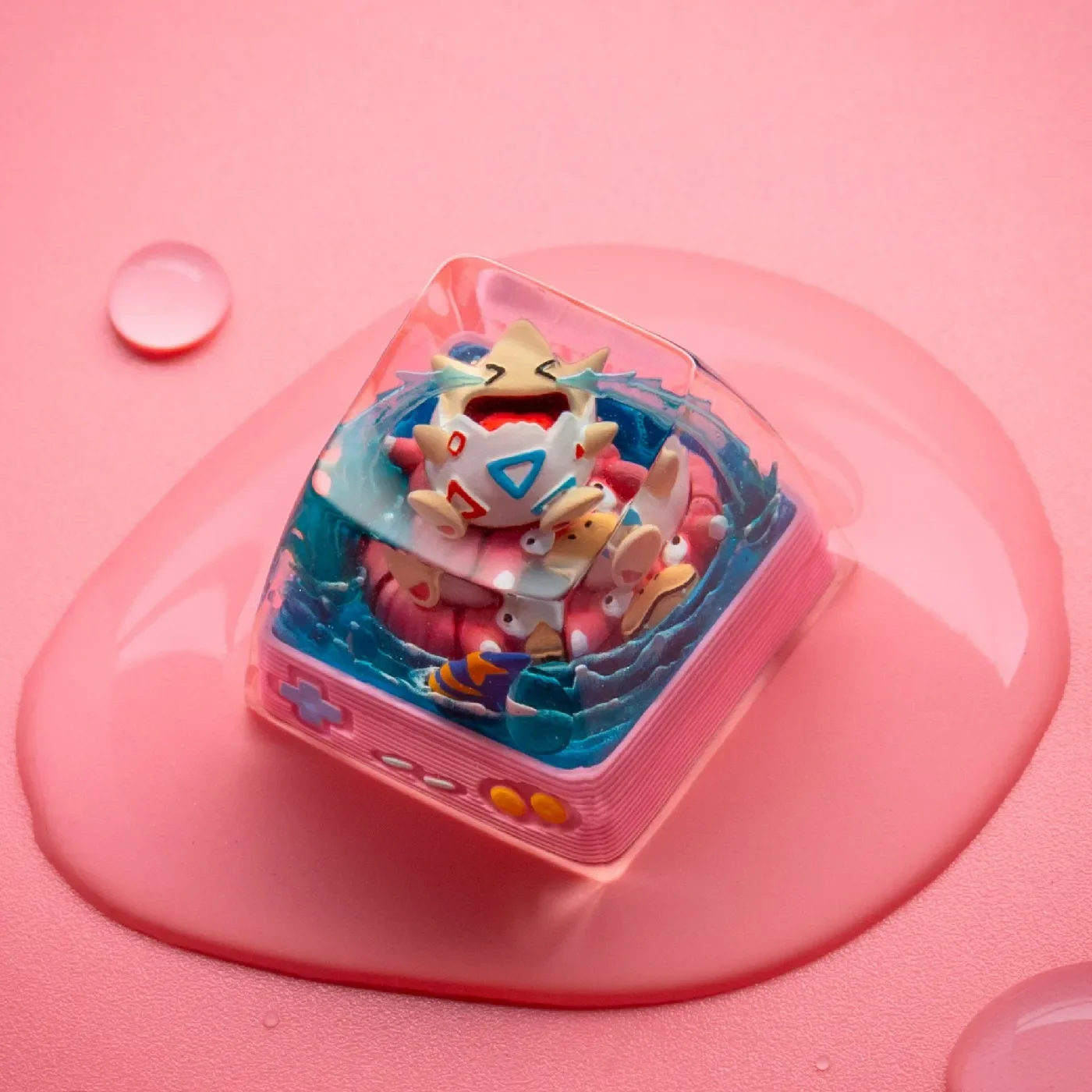 

PTCG Pokemon Keycap Mechanical Keyboard Resin Transparent Stereoscopic Keycap Treecko Mudkip Torchic Jolteon Milotic Wave 9