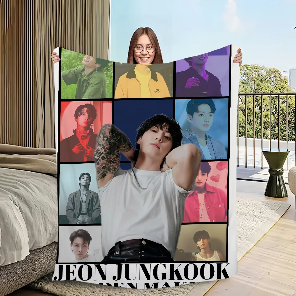 Singer idol Warm Soft Plush Nap Blankets Sofa rug for Living Room j-Jung Office Bedroom k-kook Home Travel Kid Gifts Flannel 2