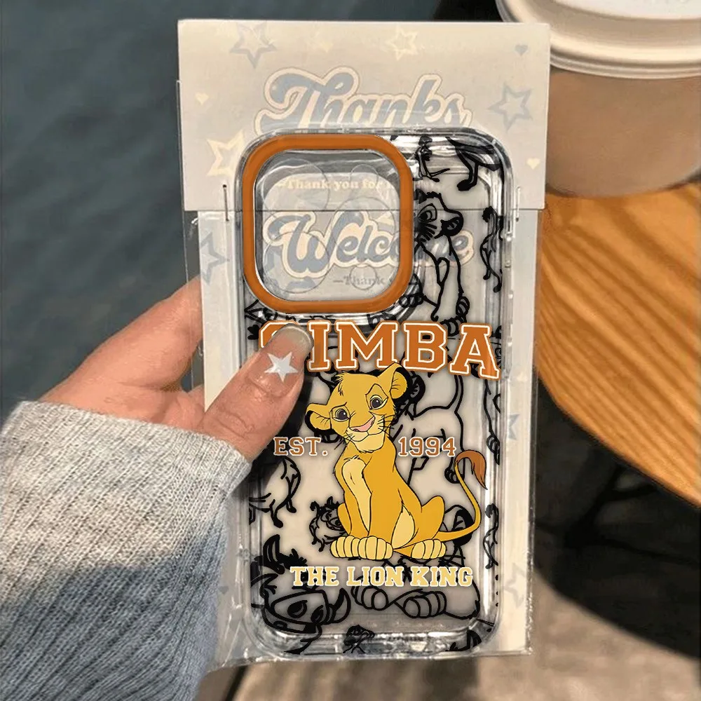 Charming Lion King Transparent Phone Case with Back Cover Design