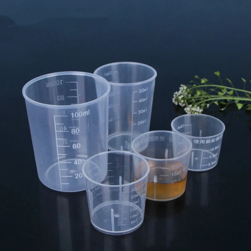Transparent Graduated Measuring Cup and Beaker for Laboratory and Kitchen Use