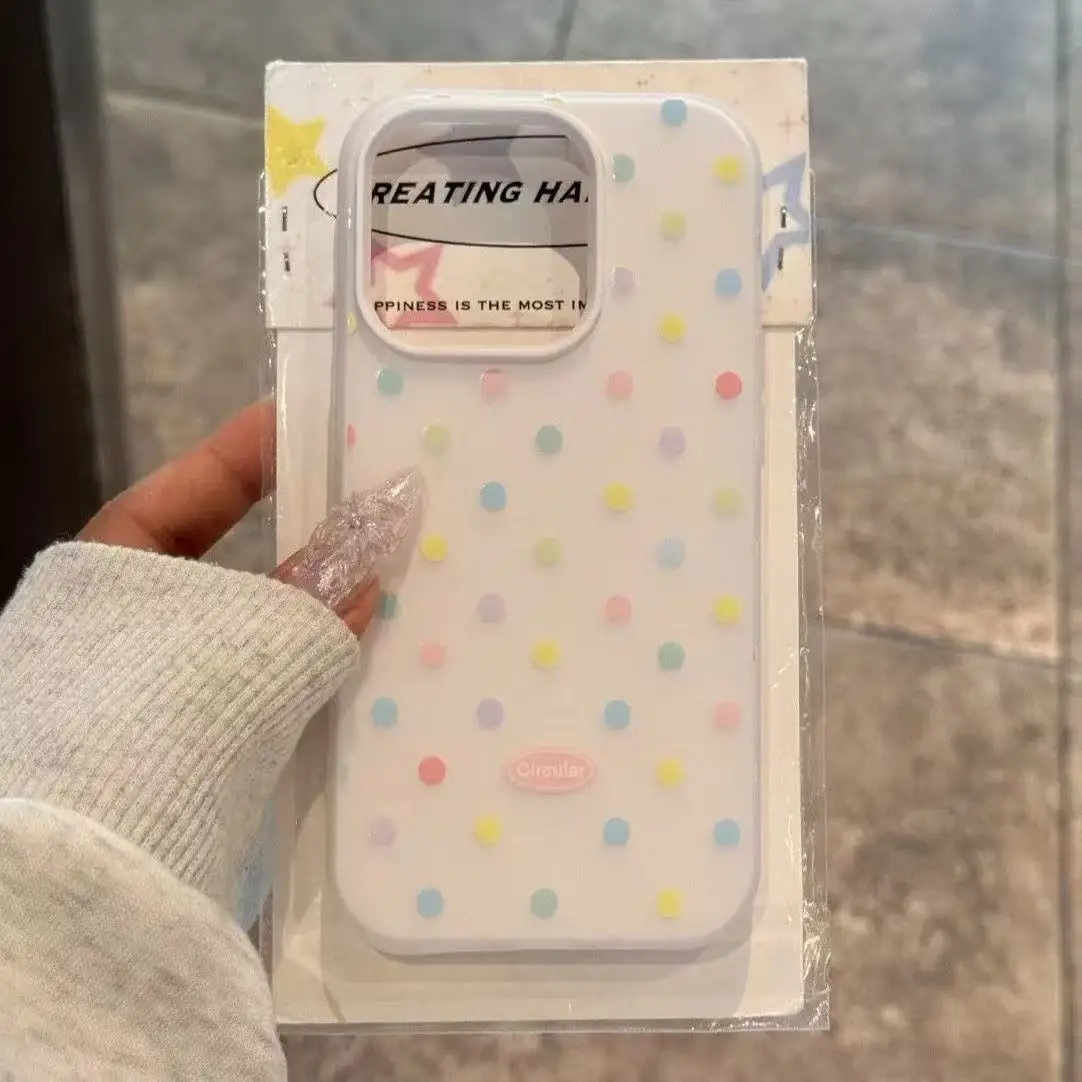 Candy Color Polka Dots Soft Matte Phone Case