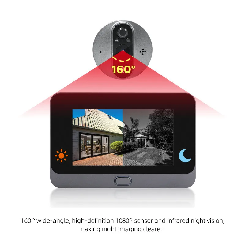 Description Picture 3 of itemTuya Smart Home WIFI Digital Door Peepholes Viewer 4.3 Inch HD 1080P Door Entry Wireless Doorbell WIFI Camera Digital Magic Eye