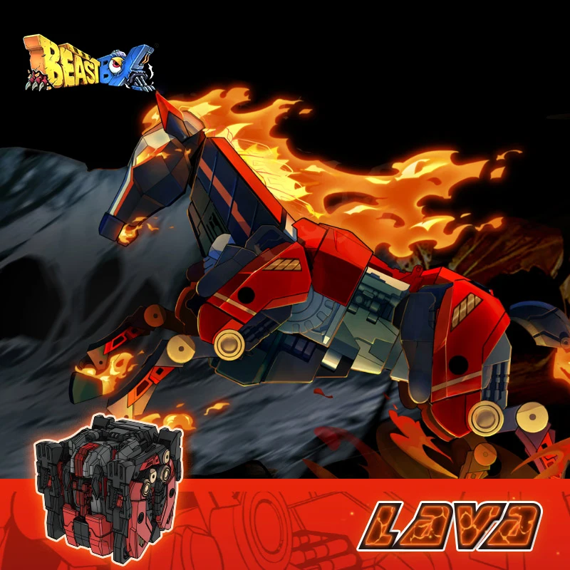 

52toys Beastbox Series BB43 LAVA Horse Transform Toy Assembly Model Boom Play Action Figure Mecha Hand Do