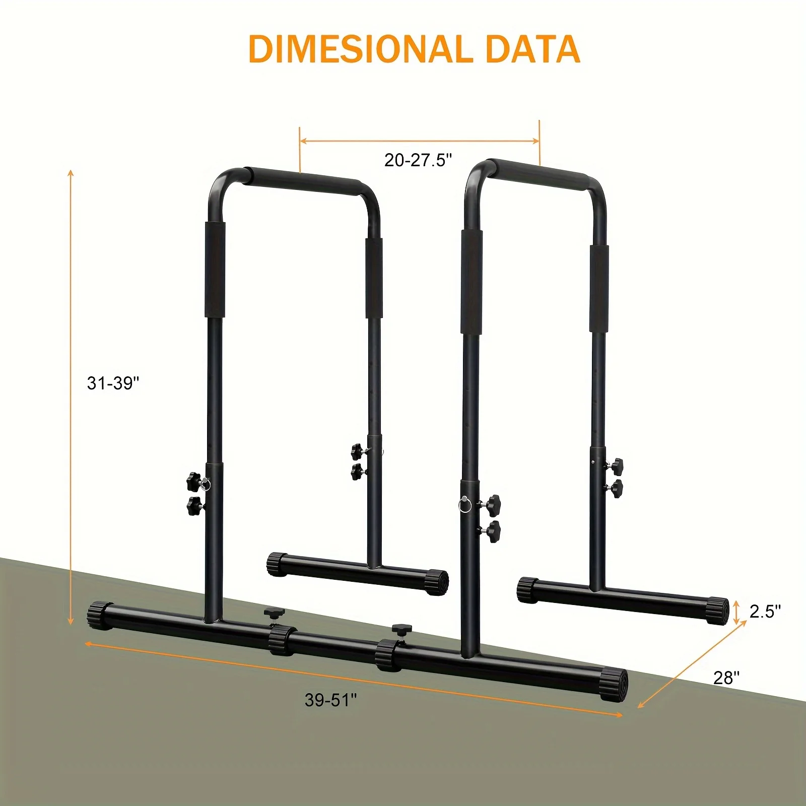 Dip Bar Adjustable Height Split Conjoined Available Parallel Bars for Home Workout Strength Training