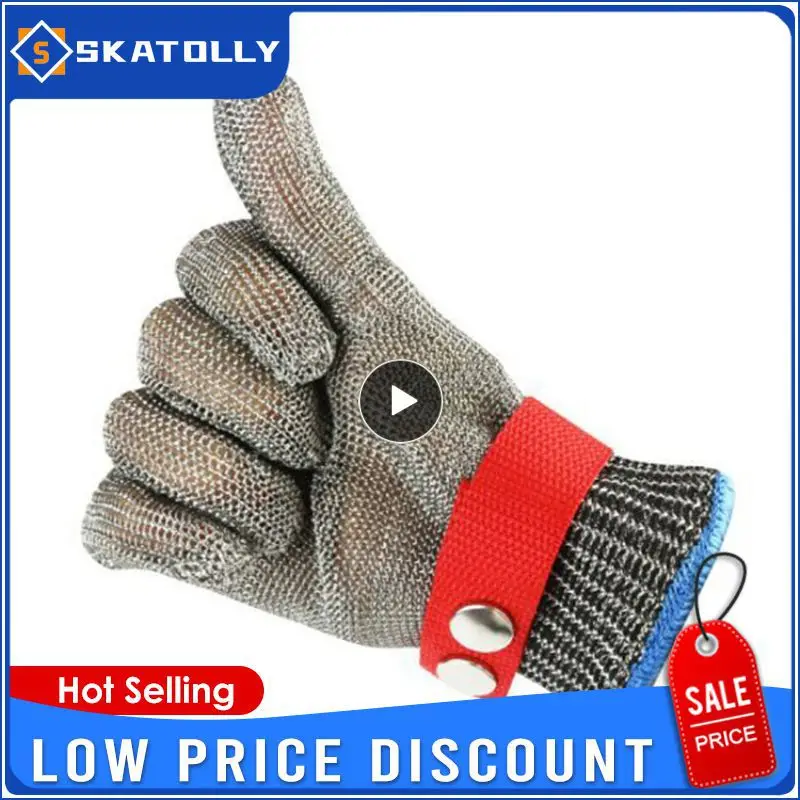 

1PCS Cut Resistant Stainless Steel Gloves Metal Mesh Work Gloves Working Safety Gloves Anti Cutting for Oyster Shucking Butcher