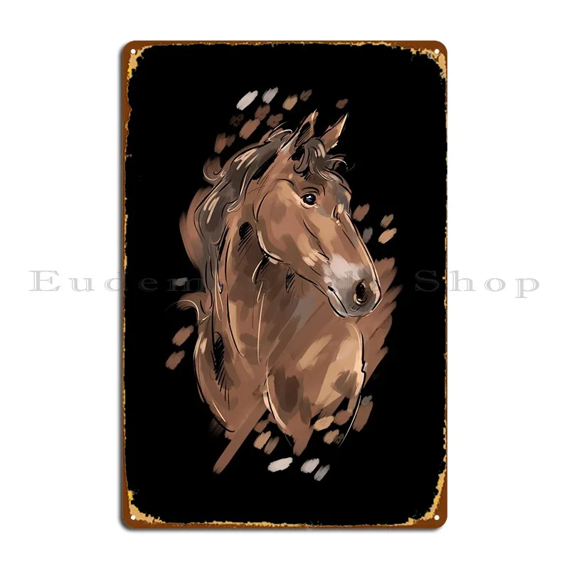 Rider Horse Portrait Targhe In Metallo Crea Murale Murale Garage Iron Tin Sign Poster